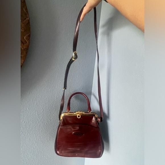 Vintage🤎top handle crossbody bag kiss lock bag leather bag oroton bag - Picture 14 of 16